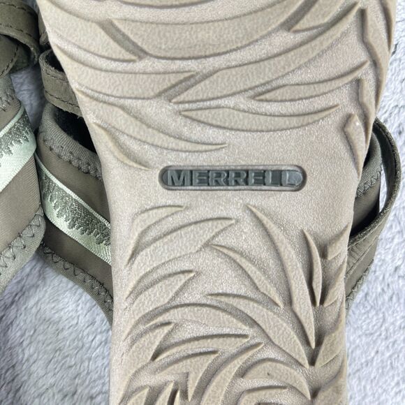 Merrell Terran 3 Cush Womens Slide US 8 Olive Leather Slip On Sandal J004586 - Picture 10 of 12